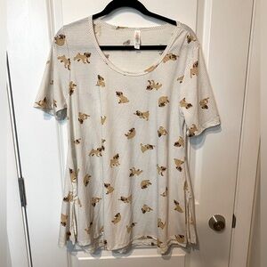 LulaRoe Polka Dot Pug Perfect T T Shirt